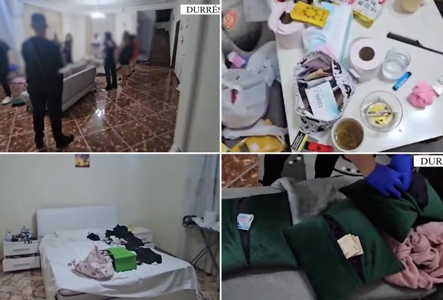 Lekë dhe euro të fshehura në jastëk, momenti kur policia futet në vilën ku ushtrohej prostitucion! Si u zbulua “foleja”