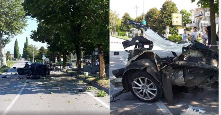 Tentoi t’i shpëtonte policisë, humb jetën në Itali 23-vjeçari shqiptar, përplaset me pemën, automjeti ndahet në dysh